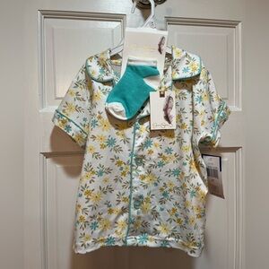 Jessica Simpson Toddler Pajama Shorts Set with Socks 4T NWT
